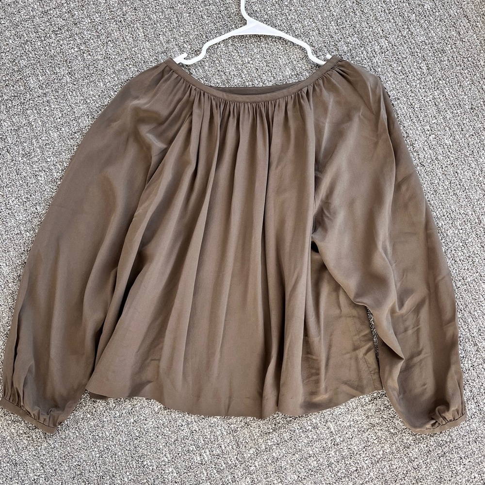 Club Monaco Silk Round Neck Top